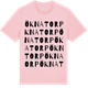 Pink Cotton t-shirt med Öknatorp ordlek t-shirt