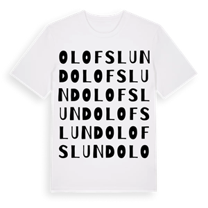 Olofslund ordlek t-shirt – ekologisk bomull t-shirt från Pinshirt