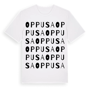 Oppusa ordlek t-shirt – ekologisk bomull t-shirt från Pinshirt