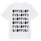 White t-shirt med Oppusa ordlek t-shirt