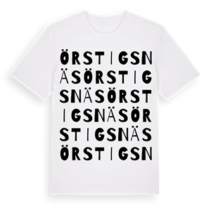 Örstigsnäs ordlek t-shirt – ekologisk bomull t-shirt från Pinshirt