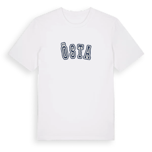 Östa college t-shirt – ekologisk bomull t-shirt från Pinshirt