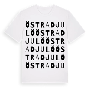 Östra Djulö ordlek t-shirt – ekologisk bomull t-shirt från Pinshirt