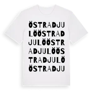 Östra Djulö ordlek t-shirt – ekologisk bomull t-shirt från Pinshirt