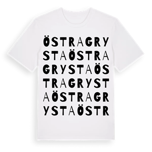 Östra Grysta ordlek t-shirt – ekologisk bomull t-shirt från Pinshirt
