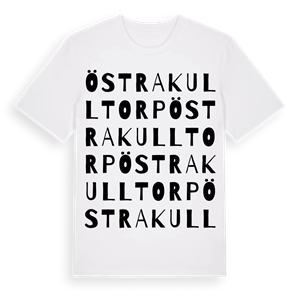Östra Kulltorp ordlek t-shirt – ekologisk bomull t-shirt från Pinshirt