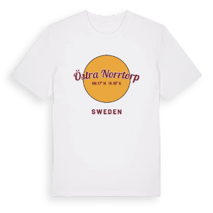 Östra Norrtorp cirkel t-shirt – ekologisk bomull t-shirt från Pinshirt