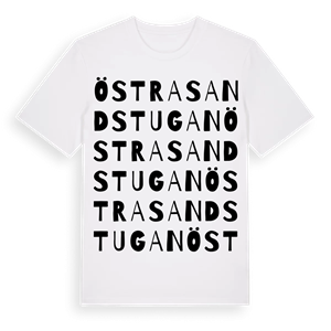 Östra Sandstugan ordlek t-shirt – ekologisk bomull t-shirt från Pinshirt