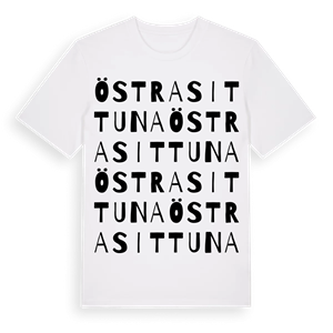 Östra Sittuna ordlek t-shirt – ekologisk bomull t-shirt från Pinshirt