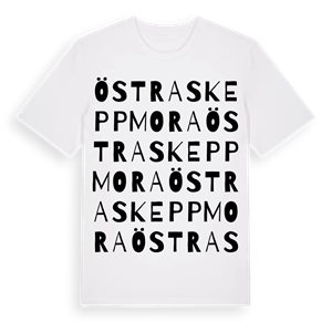 Östra Skeppmora ordlek t-shirt – ekologisk bomull t-shirt från Pinshirt
