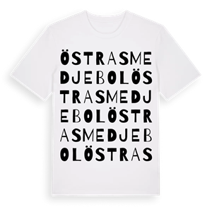 Östra Smedjebol ordlek t-shirt – ekologisk bomull t-shirt från Pinshirt