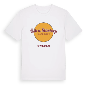 Östra Stavtorp cirkel t-shirt – ekologisk bomull t-shirt från Pinshirt