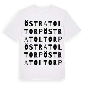 Östra Toltorp ordlek t-shirt – ekologisk bomull t-shirt från Pinshirt