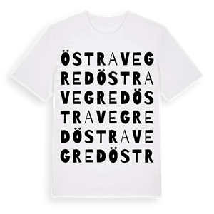 Östra Vegred ordlek t-shirt – ekologisk bomull t-shirt från Pinshirt