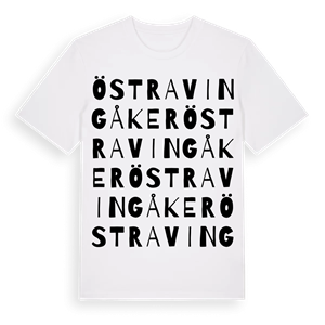 Östra Vingåker ordlek t-shirt – ekologisk bomull t-shirt från Pinshirt