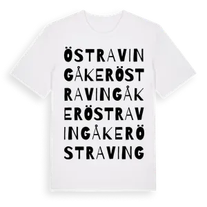 Östra Vingåker ordlek t-shirt – ekologisk bomull t-shirt från Pinshirt