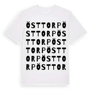 Östtorp ordlek t-shirt – ekologisk bomull t-shirt från Pinshirt
