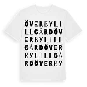 Överby Lillgård ordlek t-shirt – ekologisk bomull t-shirt från Pinshirt