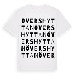 Övershyttan ordlek t-shirt – ekologisk bomull t-shirt från Pinshirt