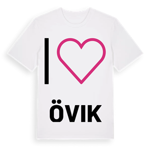 Jag älskar Övik t-shirt stort tryck – ekologisk bomull t-shirt från Pinshirt
