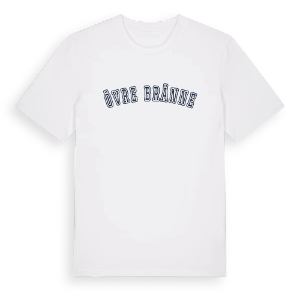 Övre Bränne college t-shirt – ekologisk bomull t-shirt från Pinshirt