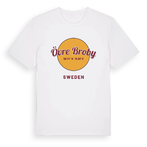 Övre Broby cirkel t-shirt – ekologisk bomull t-shirt från Pinshirt