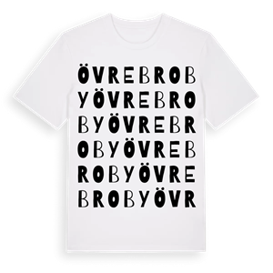 Övre Broby ordlek t-shirt – ekologisk bomull t-shirt från Pinshirt
