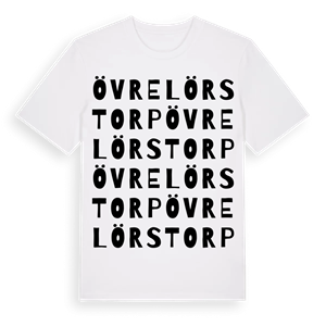 Övre Lörstorp ordlek t-shirt – ekologisk bomull t-shirt från Pinshirt