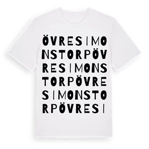 Övre Simonstorp ordlek t-shirt – ekologisk bomull t-shirt från Pinshirt