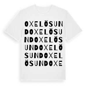 Oxelösund ordlek t-shirt – ekologisk bomull t-shirt från Pinshirt