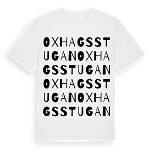 Oxhagsstugan ordlek t-shirt – ekologisk bomull t-shirt från Pinshirt