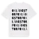 White t-shirt med Oxlångstorp ordlek t-shirt