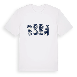 Pera college t-shirt – ekologisk bomull t-shirt från Pinshirt