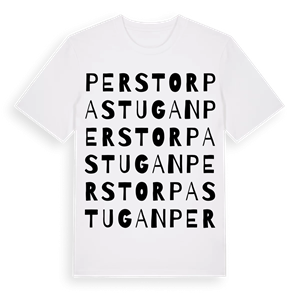 Perstorpastugan ordlek t-shirt – ekologisk bomull t-shirt från Pinshirt