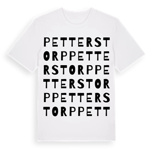Petterstorp ordlek t-shirt – ekologisk bomull t-shirt från Pinshirt