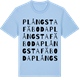 Blue Soul t-shirt med Plångsta Fäboda ordlek t-shirt