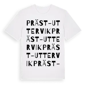 Präst-Uttervik ordlek t-shirt – ekologisk bomull t-shirt från Pinshirt