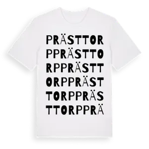 Prästtorp ordlek t-shirt – ekologisk bomull t-shirt från Pinshirt
