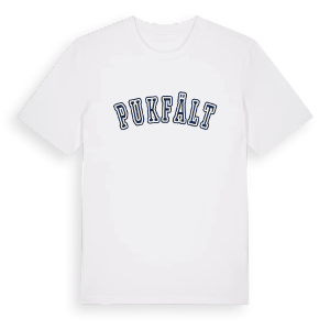 Pukfält college t-shirt – ekologisk bomull t-shirt från Pinshirt