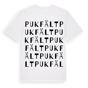 Pukfält ordlek t-shirt – ekologisk bomull t-shirt från Pinshirt