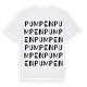 White t-shirt med Pumpen ordlek t-shirt