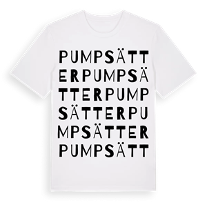 Pumpsätter ordlek t-shirt – ekologisk bomull t-shirt från Pinshirt