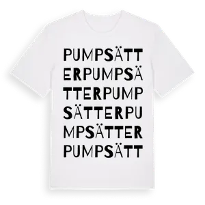Pumpsätter ordlek t-shirt – ekologisk bomull t-shirt från Pinshirt