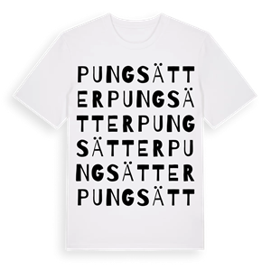 Pungsätter ordlek t-shirt – ekologisk bomull t-shirt från Pinshirt
