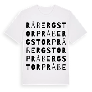 Råbergstorp ordlek t-shirt – ekologisk bomull t-shirt från Pinshirt