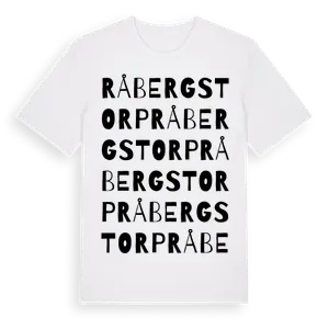 Råbergstorp ordlek t-shirt – ekologisk bomull t-shirt från Pinshirt