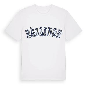Rällinge college t-shirt – ekologisk bomull t-shirt från Pinshirt