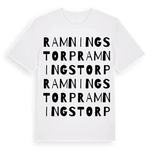 Ramningstorp ordlek t-shirt – ekologisk bomull t-shirt från Pinshirt