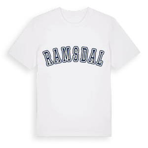 Ramsdal college t-shirt – ekologisk bomull t-shirt från Pinshirt