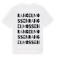 White t-shirt med Rangelmossen ordlek t-shirt